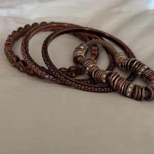 Copper and Silver Bracelet Set